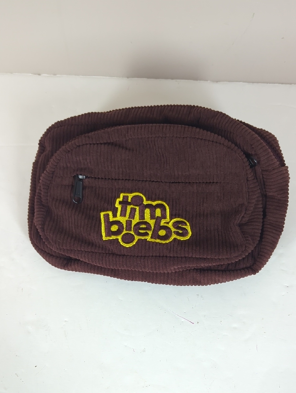 Tim Biebs Danny Pack, Tim Hortons Justin Beiber Brown Corduroy Waist Bag